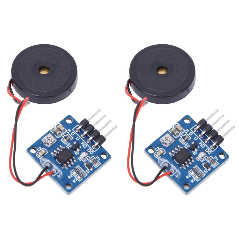 [Australia - AusPower] - 2 PCS Piezoelectric Vibration Sensor Module 5V DC AD/DO Output Adjustable Sensitivity for Electronic Drums and DIY Robotics Projects 20x20mm 