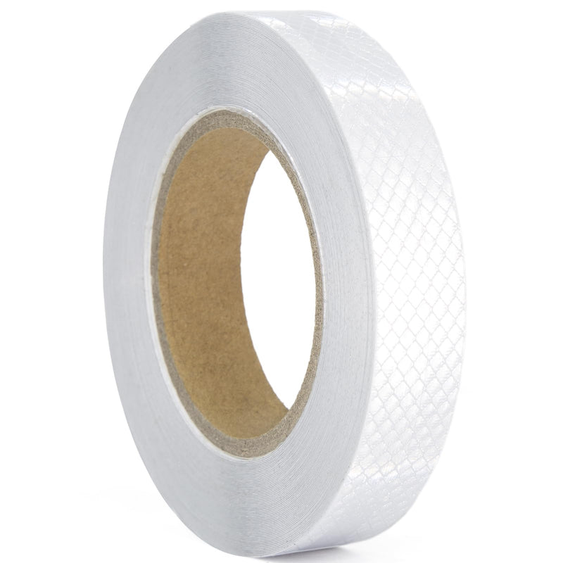 [Australia - AusPower] - Reflective Tape, Waterproof Self Adhesive Dot Reflective Tape Outdoor Safety Caution Reflector for Trailers, Bikes, Cars?Silver, 1 Inch x 65 Feet? White 
