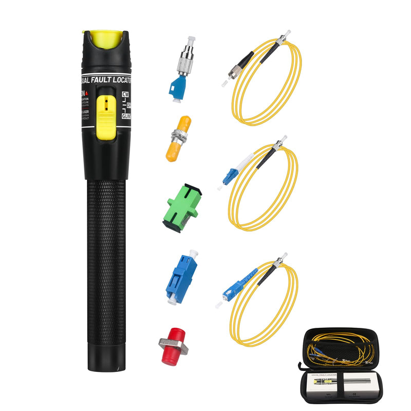 [Australia - AusPower] - Fiber Optic Cable Troubleshoot Kit - Visual Fault Locator &1pc FC to LC Adapter & 1pc LC, SC, ST, FC Coupler & 3 Short Patch Cords (Mode Number: VFL-50) VFL-50 kit 