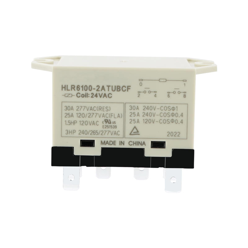 HLR6100-2ATUBCF 24VAC 6 Pin Electrical Relays with Quick Connect Terminal DPST-NO