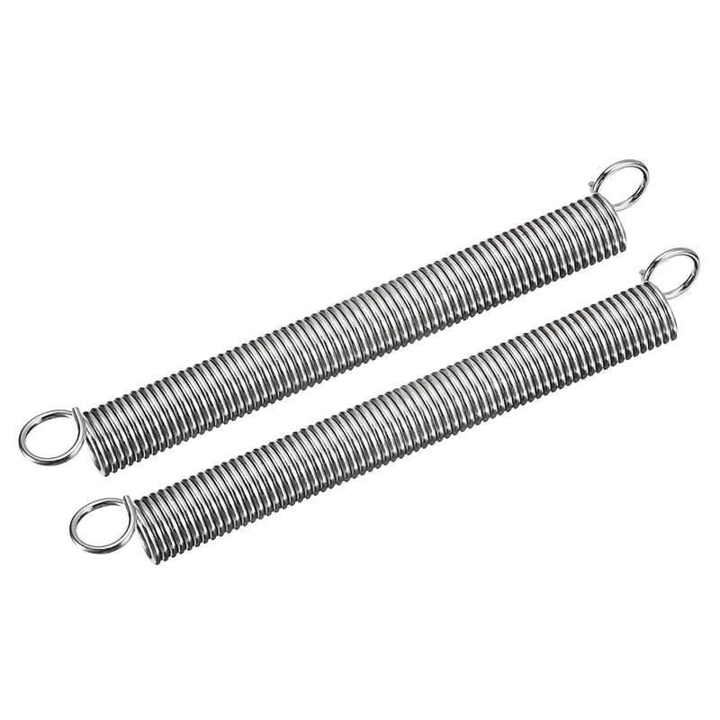 [Australia - AusPower] - uxcell Extended Spring (0.07"x0.56"x6"/1.8x14.29x152.4mm), 2Pcs Spring Steel Dual Hook Tension Springs for Machinery Construction Industrial 