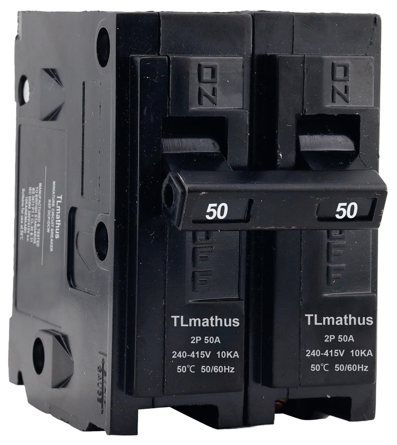 [Australia - AusPower] - ?????? ?????????????? 50 Amp 2 Pole Type QP Circuit Breaker Plug-in Mount Standard MCB Thermal Magnetic Protection, 10KA 120/240V, Compatible with Siemens PL and ES series load centers(2P 50A) 2P 50A 