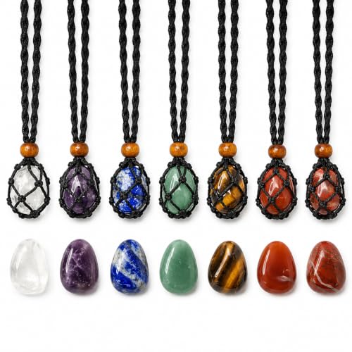7PCS Chakra Crystal Natural Stone Necklaces Meditation