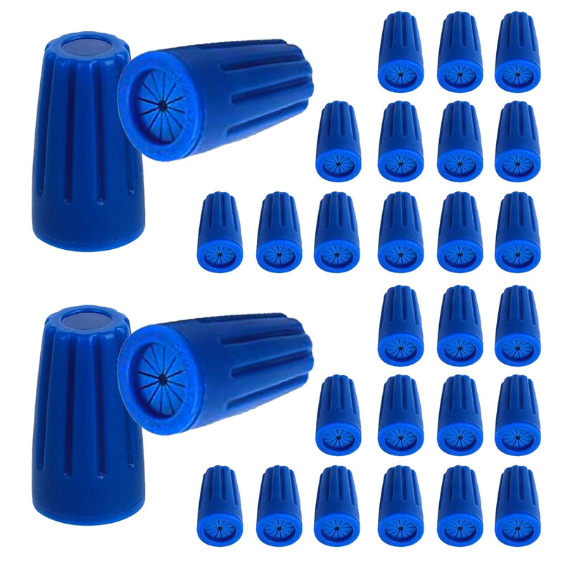 [Australia - AusPower] - 30PCS Waterproof Wire Electrical Connectors 22AWG-12AWG, Outdoor Seal Electrical Twist Nuts Caps Cable Terminal Connector for Landscape Light, Irrigation Valves, Wet Location Installation, Blue 