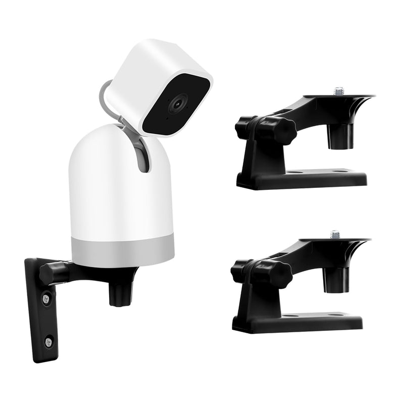 [Australia - AusPower] - TEKCAM Camera Wall Mount Compatible with Blink Mini Pan-Tilt Camera WYZE Cam Pan V3 V2 Battery Cam Pro Reolink E1, Wall Bracket 180°Adjustable Camera Wall Holder for Drill Installation, 2 Pack, Black (4.52 Lx 3.14 H) inch 