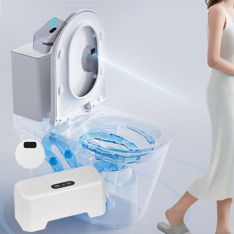 Automatic Toilet Flusher, 2023 Upgraded Touchless Toilet Flush Kit, Hands Free External Infrared Sensor Toilet Flusher, Waterproof Flusher for Toilets for Home and Public Use (1 SET) 1 Set
