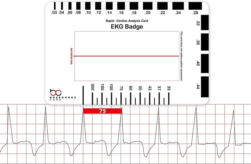 [Australia - AusPower] - EKG PVC Badge Card – Accurately Interpret ECG/EKG Rhythm Strips and 12 Lead EKG Without EKG Calipers – for Nurse NHS or Anyone in Healthcare! 