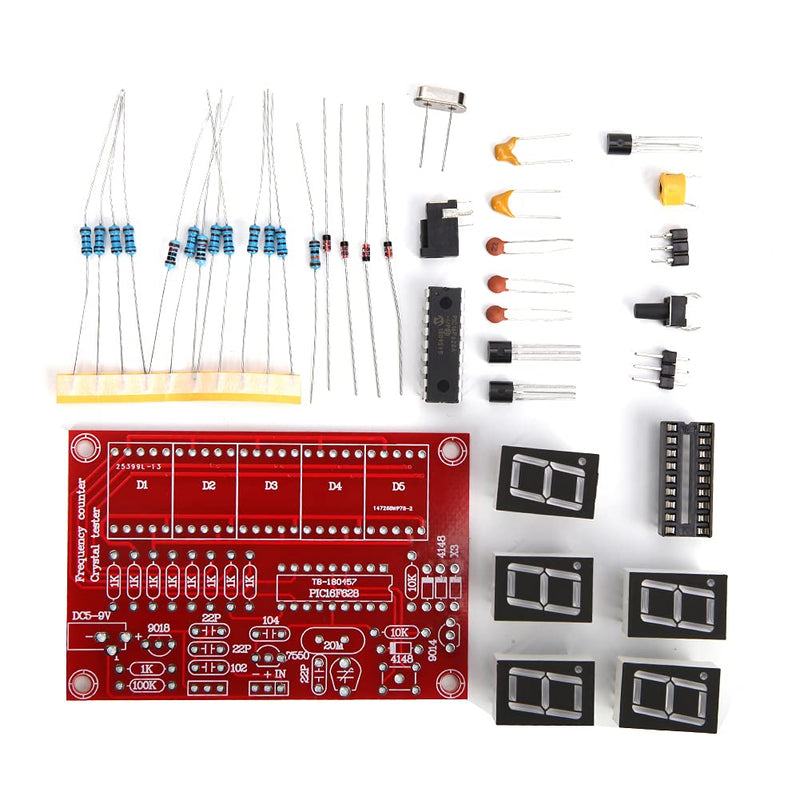 [Australia - AusPower] - Airshi 1Hz-50MHz Frequency Counter, Digital Frequency Meter Module Parts DIY Kit for Measuring Equipment Radio Transceivers, Crystal Oscillator Frequency Counter Tester Meter Red 