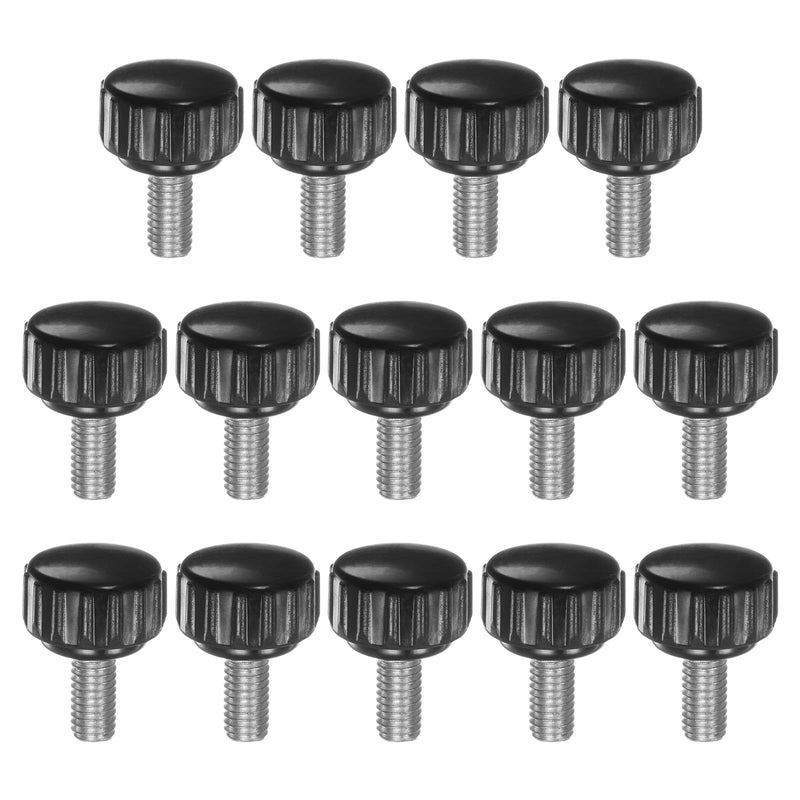 [Australia - AusPower] - 14pcs Knurled Knobs M5 x 10mm Male Thread 16mm Head Grip Plastic Metric Clamping Knobs Handles Thumb Screws with Threaded Stud, Black M5 x 10mm x 16mm 