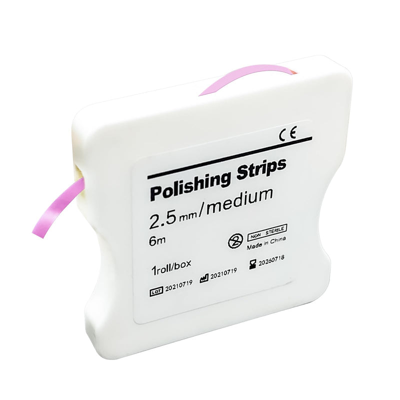 [Australia - AusPower] - Dental Polishing Strips, 6m/Rolls Tooth Sandpaper Dental Finishing Strips, Dental Polishing Strip Holder Stainless, Resin Tooth Interdental Grinding Tool.-Pink 2.5mm Pink 2.5mm 
