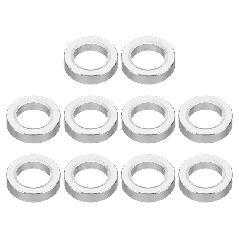 [Australia - AusPower] - PATIKIL M10 Aluminum Spacers,10 Pcs Metal Spacer Aluminum Round 10.2mm ID x 16mm OD x 4mm L Thickness Aluminum Spacer Screw Standoff for 3/8" M10 Screw Bolt 10.2x16x4mm 