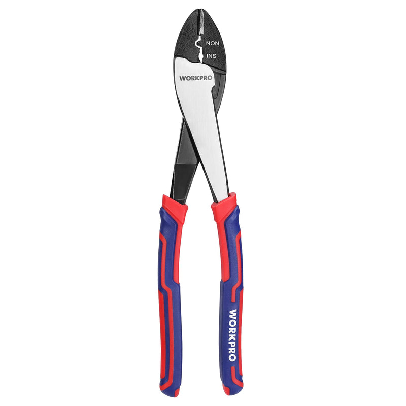 [Australia - AusPower] - WORKPRO 9.5" Wire Cutter/Crimper, Wire Crimping/Cutting Tool for 10-22 AWG Terminals and Connectors, Designed for Insulated and Non-Insulated Connections 