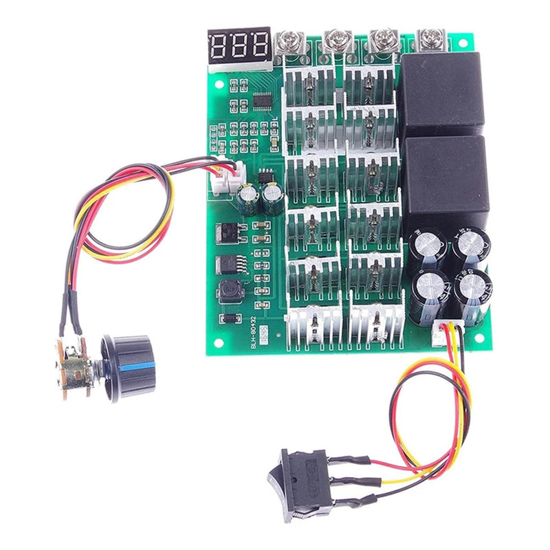 DC Motor Controller DC 10-55V 60A DC Motor Speed Control Reversible PWM Controller 12V 24V 36V 48V Forward Reverse Switch