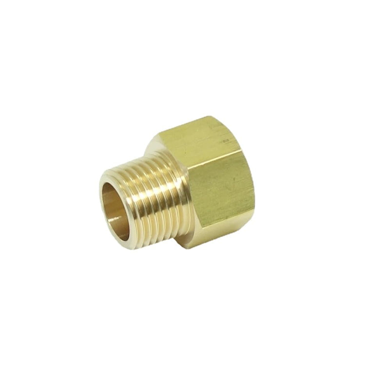 [Australia - AusPower] - 2 Pcs 1/2" NPT Pipe Male x M22 x1.5 Female Metric Gauge Adapter Brass 