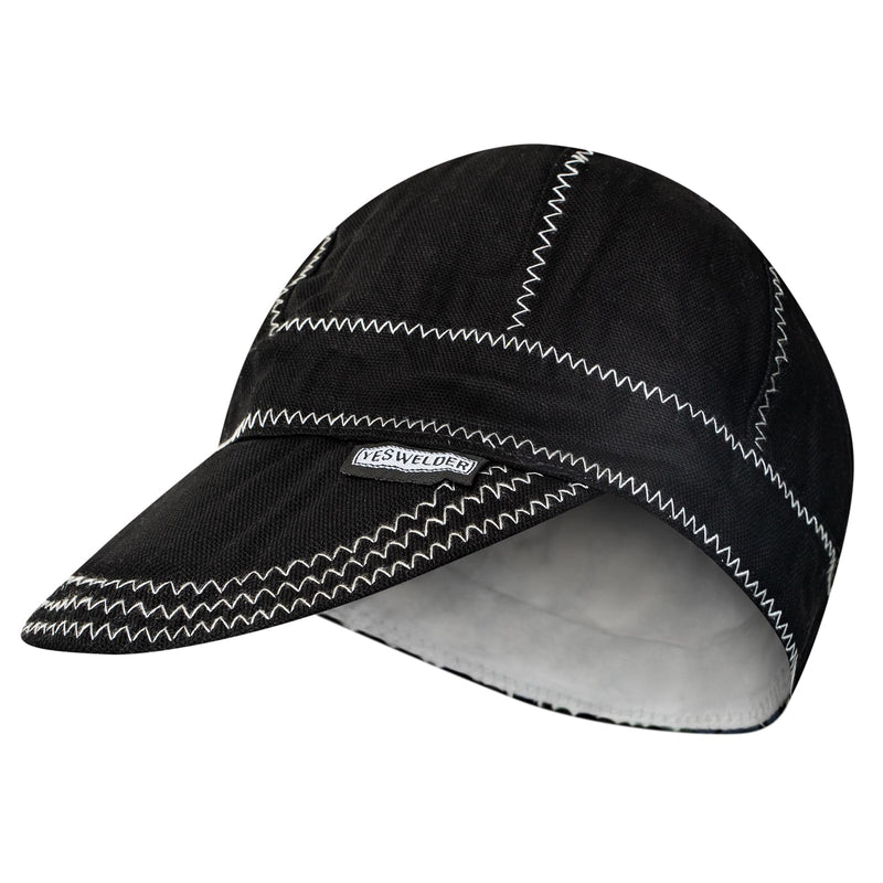 [Australia - AusPower] - YESWELDER Reversible Welding Cap, Durable, Protective Welders Cap 7 3/8 Black 
