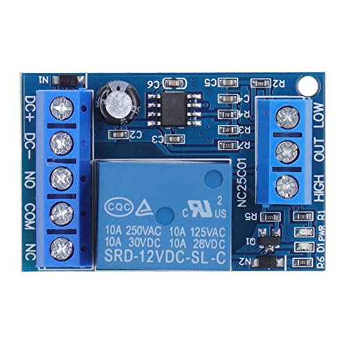 Automatic Water Level Controller Module with Liquid Level Sensor, DC 12 V, Relay Board for Pump Control, 44 x 29 x 19 mm, 10 A Load