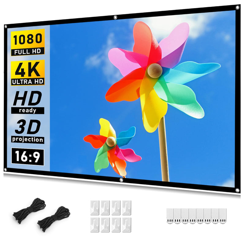 [Australia - AusPower] - Taotique Projector Screen 72 inch, Movie Projector Screen 16:9 HD Foldable and Portable Anti-Crease Indoor Outdoor Projection Double Sided Video Projector Screen for Home, Party, Office, Classroom 
