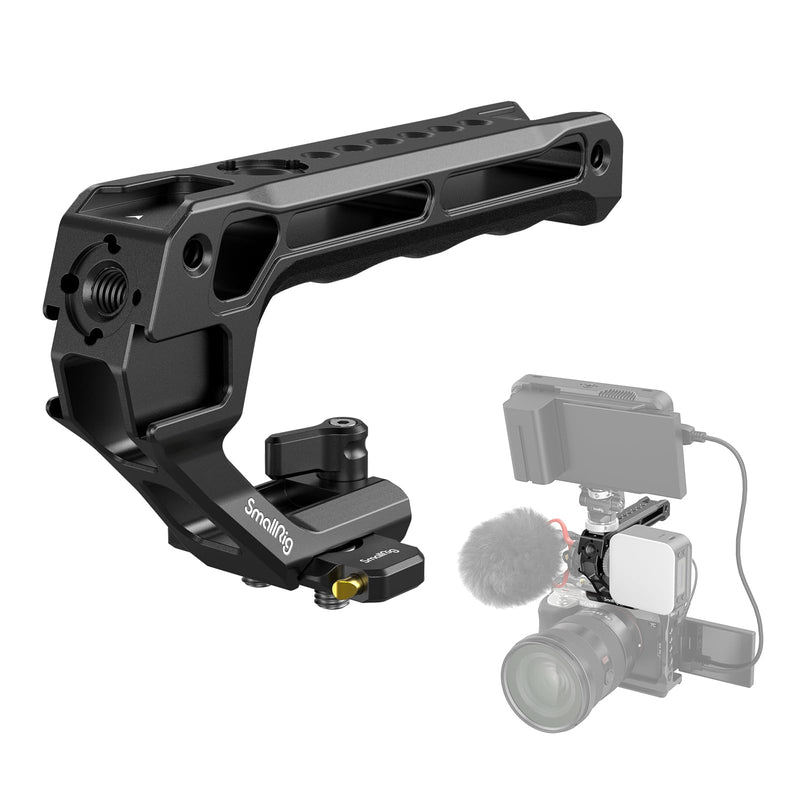 [Australia - AusPower] - SmallRig Lightweight NATO Top Handle, Quick Release NATO Grip w/NATO Rail for DSLR Camera Cage, Universal Top Handle with 5 Cold Shoe Adapters - 4345 