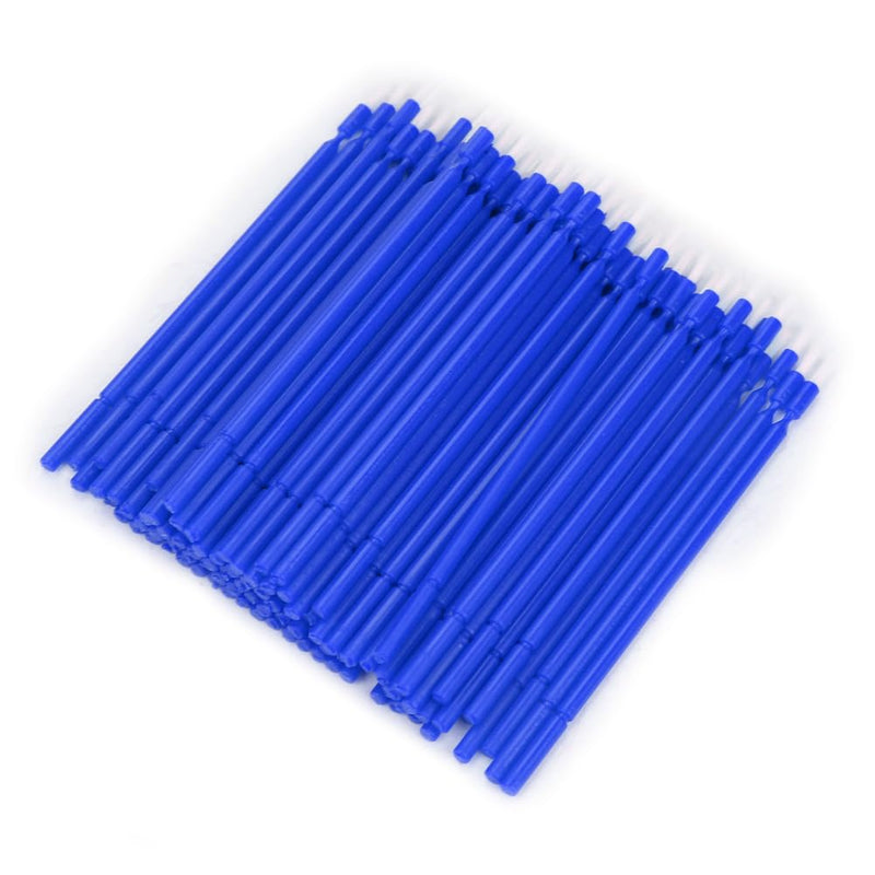 AUNMAS 100 Pcs Dental Disposable, Reagent Brush Applicator Teeth Whitening Applicator Brush Micro Applicator Brush Bendable Sticks (blue,) Blue,