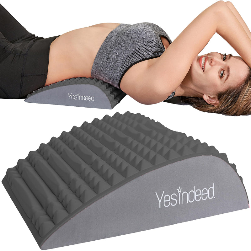 [Australia - AusPower] - YESINDEED Back Stretcher Pillow – Refresh Back Stretcher for Lower Back Pain Relief, Lumbar Support, Spinal Stenosis, Posture Corrector, Neck & Back Stretcher, Sciatica, Herniated Disc Relief, Black 