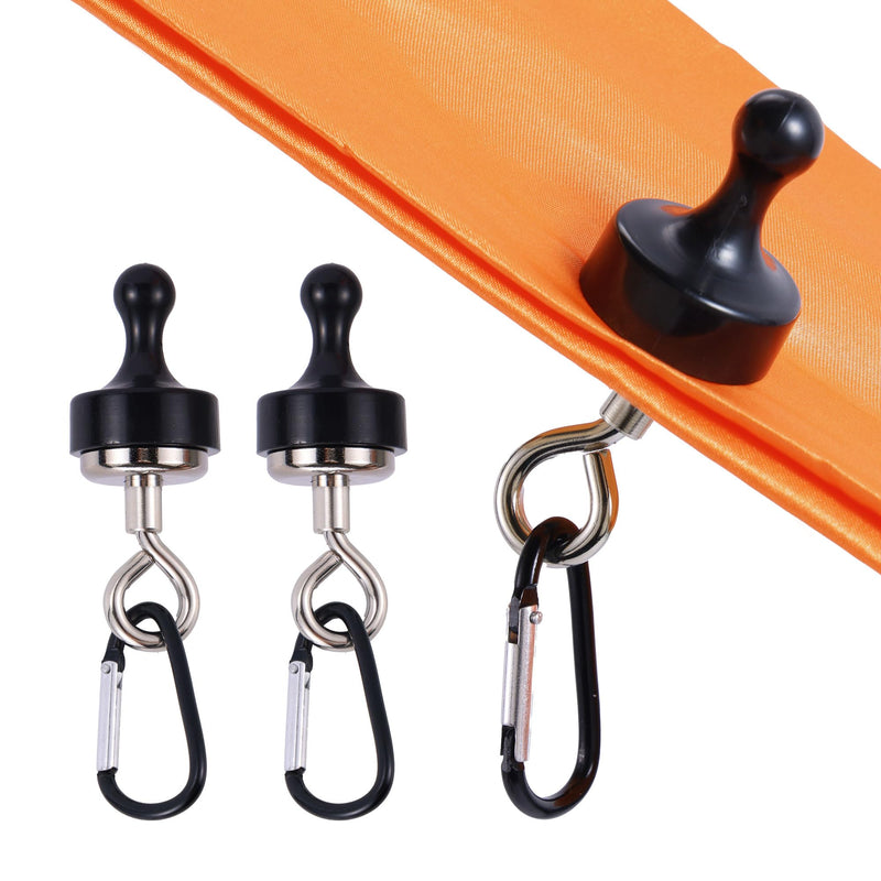 [Australia - AusPower] - Magnetic Hooks for Canopy, Magnet Clip Hanger with Carabiner for Camping, Heavy Duty Earth Magnets, Cruise Hanging, Multifunctional Tent Canopy, Suitable Tents Swivel Snap (Small) Small 
