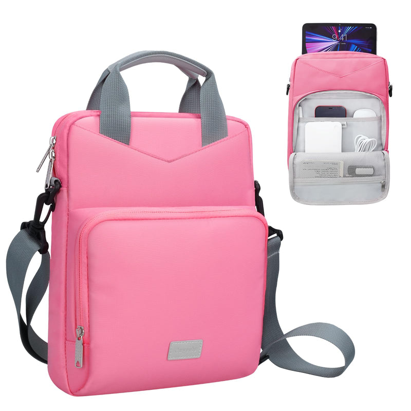 [Australia - AusPower] - 9-11 Inch Tablet Bags for Women, Padded Carrying Sleeve Case for iPad Pro 11 (2022-2018), iPad 10.9 (10th Gen), iPad Air (5/4th Gen), Galaxy Tab S9/S8 (Pink) Pink 