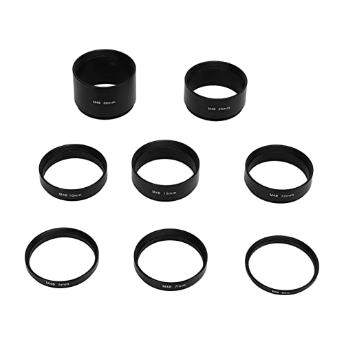 Asixxsix M48 Extension Tube Kit for Cameras and Eyepieces, Focal Length 3 5 7 10 12 15 20 30mm, M48X0.75 on Both Sides, Extending Ring for Astronomical Telescope Photography