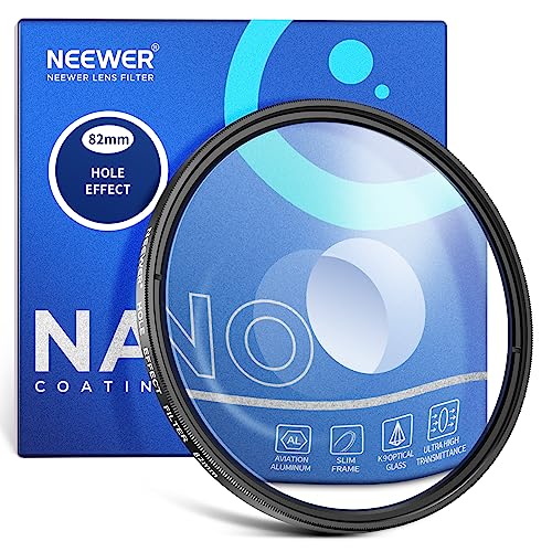 NEEWER 82mm Spiral Halo Camera Lens Filter, Prism K9 Optical Glass Special Effects Filter Photography Camera Lens Accessories with Tunnel Vision Warped Circular Halo Frame Effect