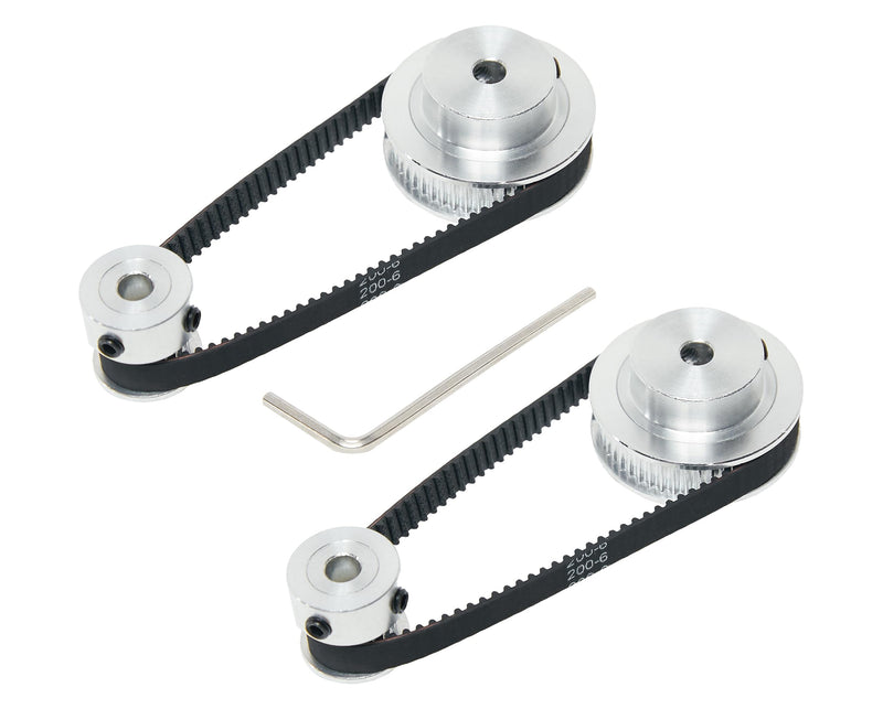 [Australia - AusPower] - 2PCS Set 2GT Aluminum Timing Pulley 20&48 Teeth 5mm Bore Synchronous Wheel with 2PCS Length 200mm Width 6mm Belt (20-48T-5B-6) 20-48T-5B-6MM 
