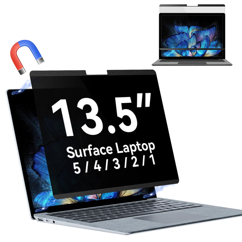 [Australia - AusPower] - Magnetic Privacy Filter Compatible with 13.5 Inch Surface Laptop 5/4/3/2/1, Removable Anti-Glare Blue Light Laptop Privacy Screen Black Security Private Magnetic privacy screen for surface 