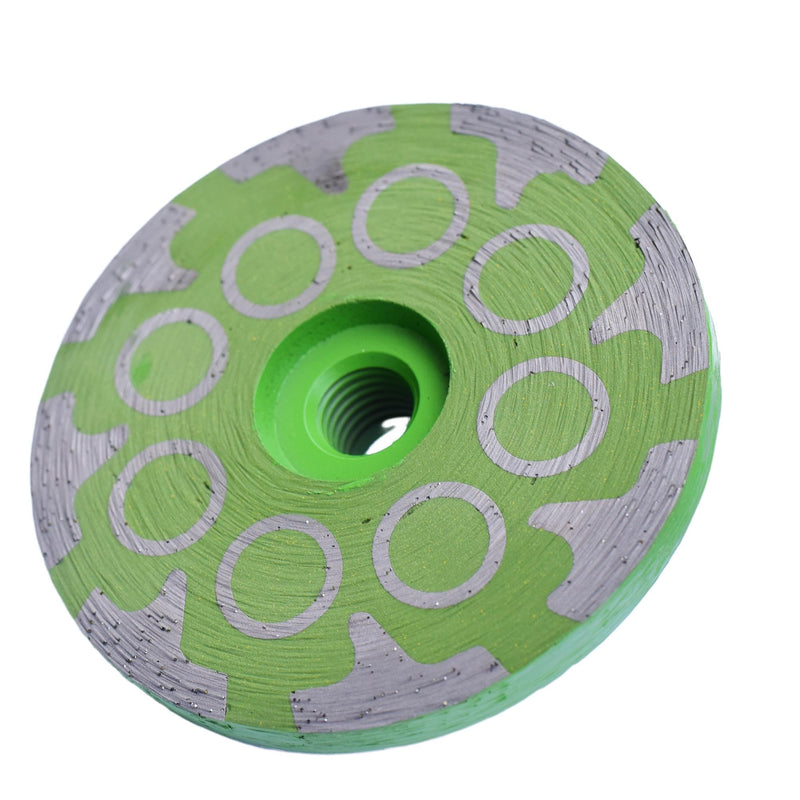 [Australia - AusPower] - 4 in.x 5/8-11 in. Smooth Grinding Resin Filled Diamond Cup Wheel for Angle Grinder, Resin Filled Diamond Grinding Wheel for Granite Marble Engineered Stone 16 PCS Segments #30 Coarse 