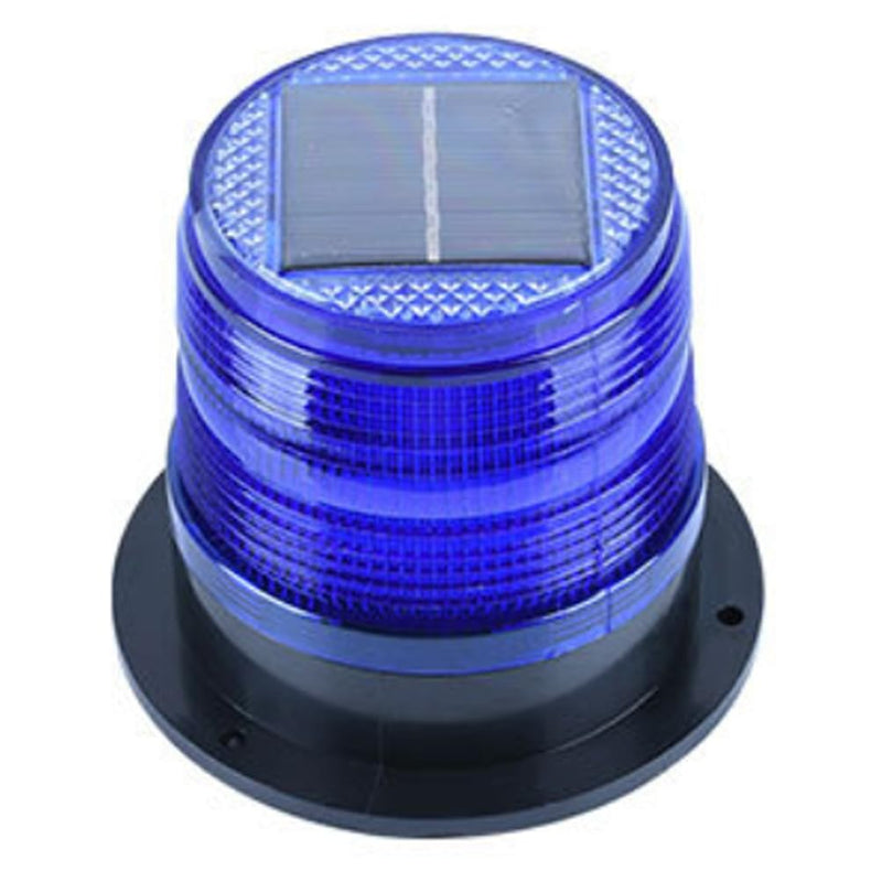 [Australia - AusPower] - Aolyty Solar Strobe Warning Light with Strong Magnetic Base LED Warning Lamp Super Bright Solar Safety Flashing Light Waterproof for Construction, Traffic, Factory, Crane Tower, Dock (Blue) Blue 