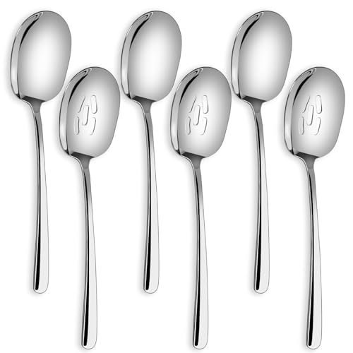 SOLEADER Extra Large Serving Spoons for Buffet,12 Inch Stainless Steel Set Large Serving Spoons 12" Set of 6