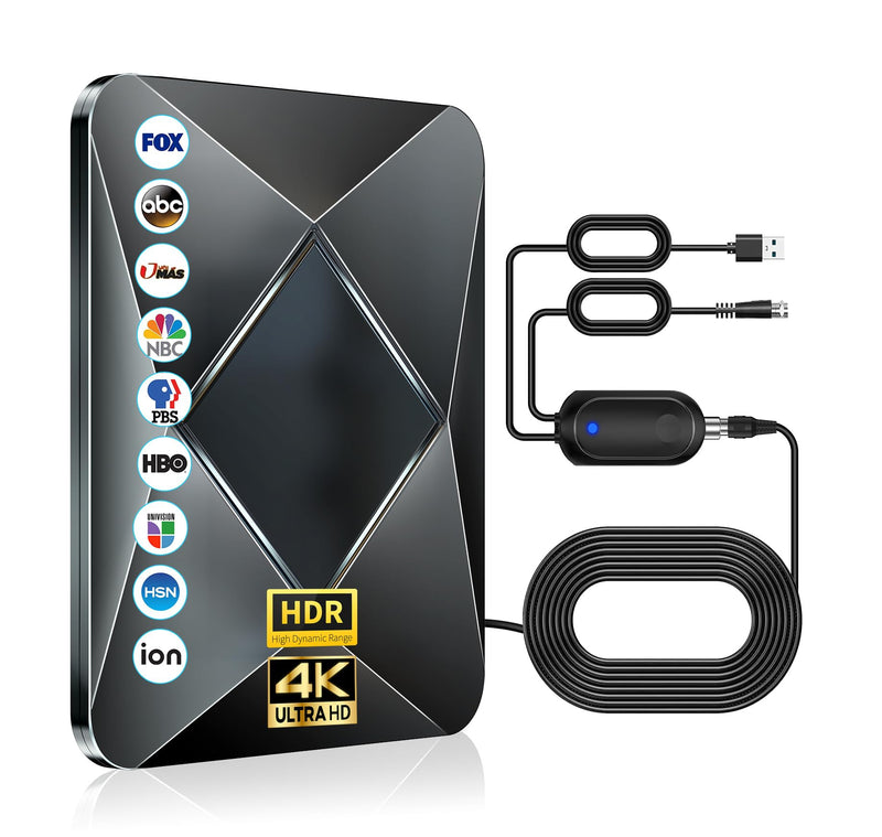 [Australia - AusPower] - 2023 UTVAN Amplified Digital TV Antenna Long 580+ Miles Range, TV Antenna for Smart TV and All Older TV's, Full HD Indoor&Outdoor Antenna with Thick Coaxial Cable-Support 8K 4K HDTV 1080p AN-3019 