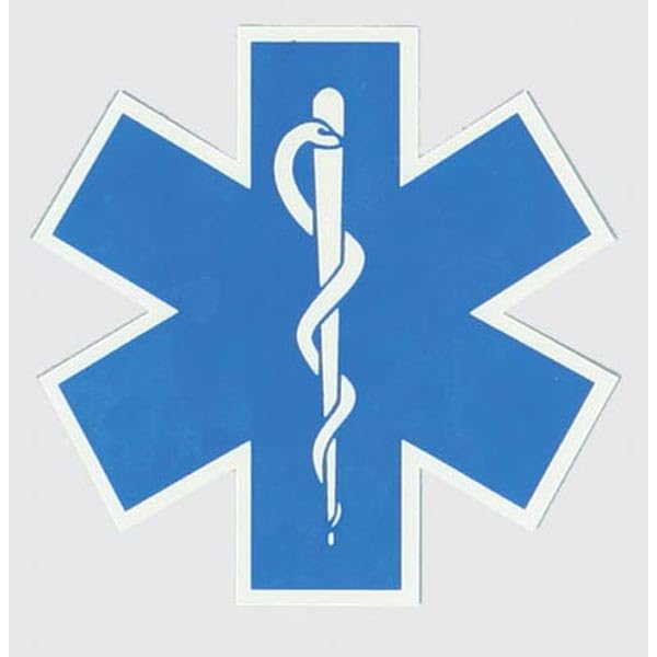 EMS EMT Star of Life 3 inch Decal. Emergency Medical Technician Decal