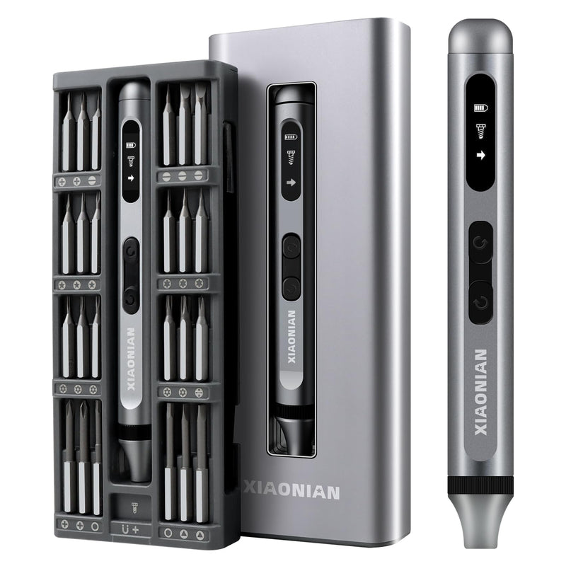 52 in 1 Electric Screwdriver Set,XIAONIAN 3.7V Mini Precision Screwdriver Set with 48 S2 Magnetic Bits,USB-C Charging Cable,LED Light,Small Repair Tool Kit for Phone,Watch,Eyeglasses,PC,Camera,Laptop 3-electronic-52 in 1