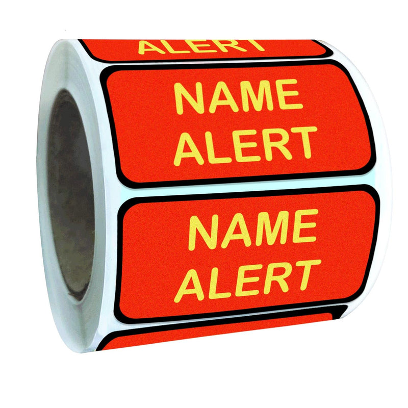 [Australia - AusPower] - 500Pcs Name Alert Medical Labels 1 x 2 Inch - Alert and Instruction Labels Medical Charts Patient Chart Labels,Red and Yellow (red) Red 