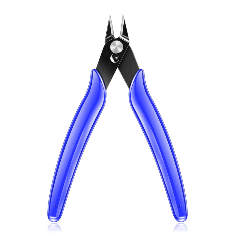 [Australia - AusPower] - NICE-POWER Wire Cutters, 5 Inch Professional Pliers Cutter Electronic Flush Wire Cutter Carbon Steel Cutting Nippers for Electrical Jewelry making,Floral art scissors(Blue) Blue ( 1 Pack ) 
