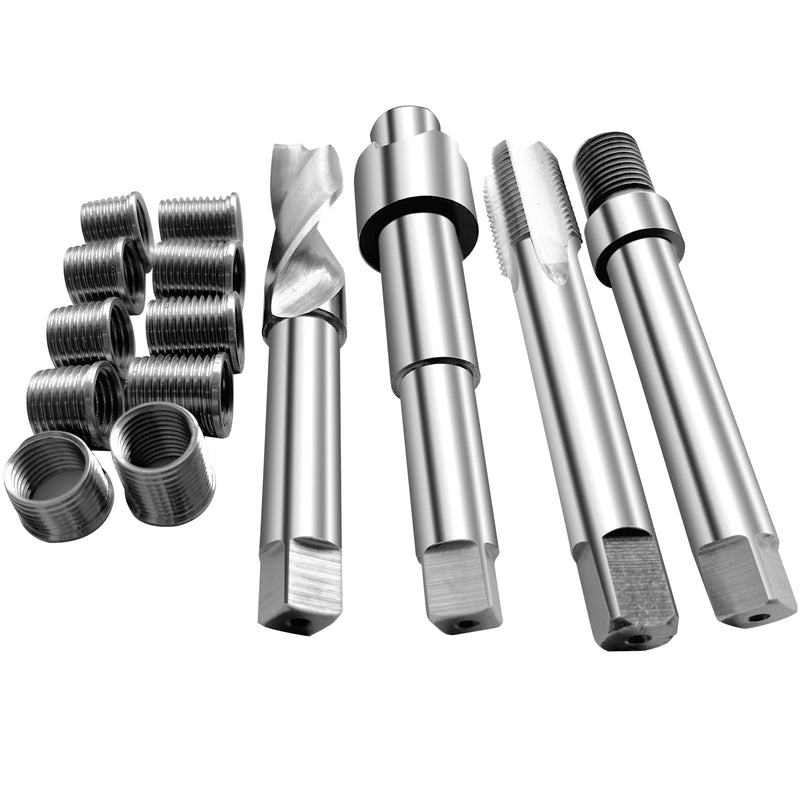 [Australia - AusPower] - M14*1.5 Two Sizes Thread Repair Kit (Including 5pcs 12.7mm Stainless Steel Inserts, 5pcs 17.7mm Stainless Steel Inserts) 