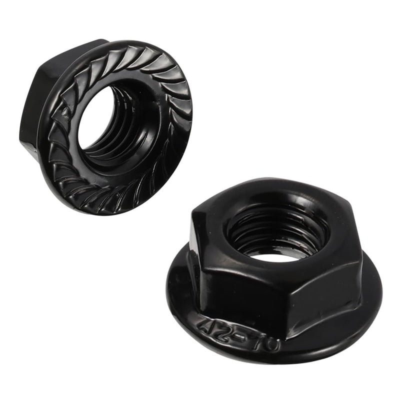 [Australia - AusPower] - 5/16-18 Serrated Flange Hex Lock Nuts Flanged Locknuts, 304 Stainless Steel 18-8 Black Finish, 25 PCS 5/16-18 