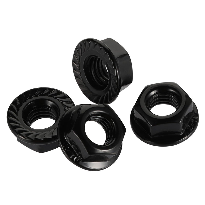 [Australia - AusPower] - M6-1.0 Serrated Flange Hex Nuts Flanged Locknuts, 304 Stainless Steel 18-8, Black Finish, 25PCS 25 M6-1.0 