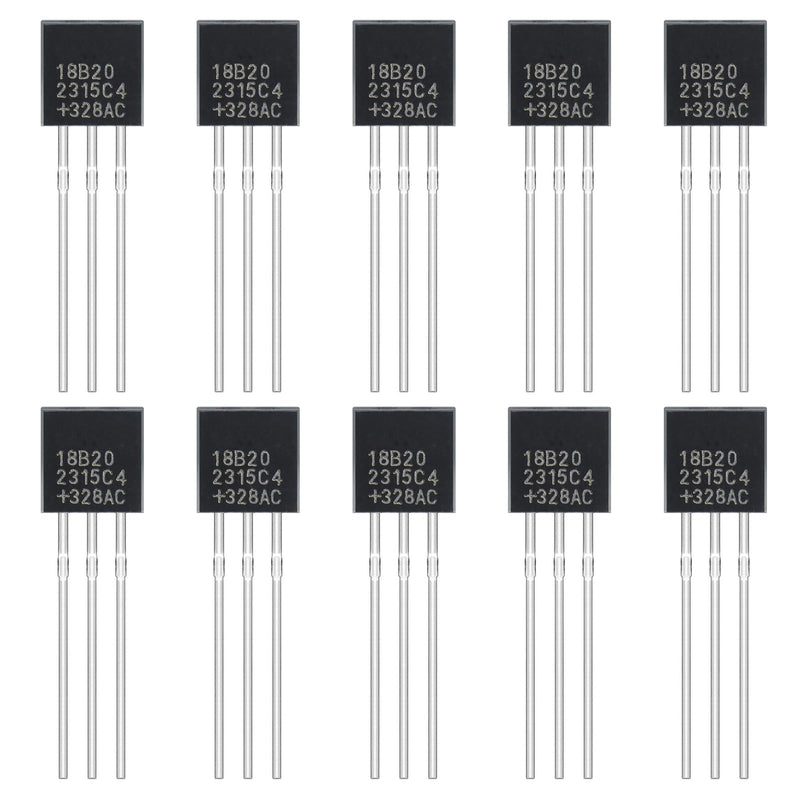 [Australia - AusPower] - DS18B20 Temperature Sensor Digital Thermometer -55°C to 125°C (Pack of 10pcs) DS18B20 