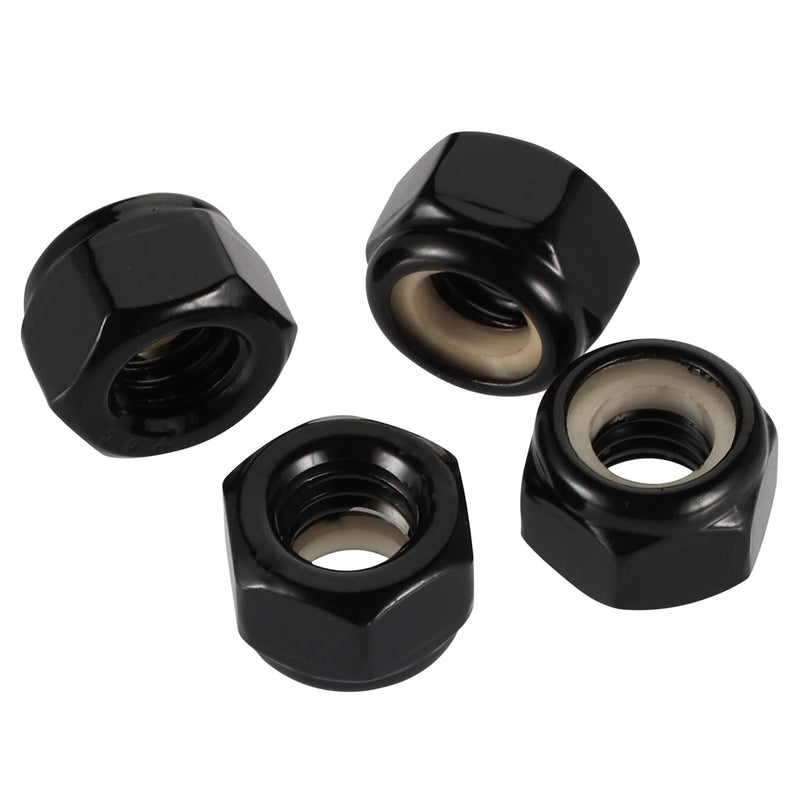 [Australia - AusPower] - 3/8-16 Nylon Insert Hex Lock Nut Stainless Locknuts, 304 Stainless Steel 18-8 Black Finish, Pack of 25 3/8"-16 