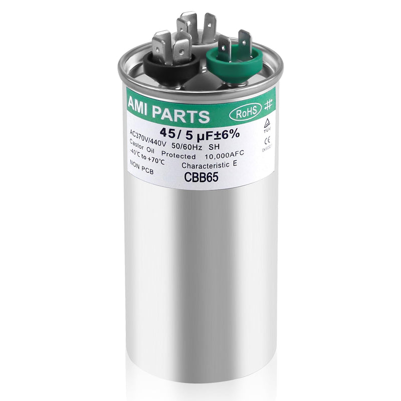 [Australia - AusPower] - CBB65B 45+5 MFD 45/5 uF 370/440V A/C Capacitor Round Dual Run Capacitor Replace for 97F9895 Z97F995,for Heat Pump?Condenser Fan?Air Conditioner Capacitor?HVAC Capacitor-5 Years Warranty 45+5MFD 