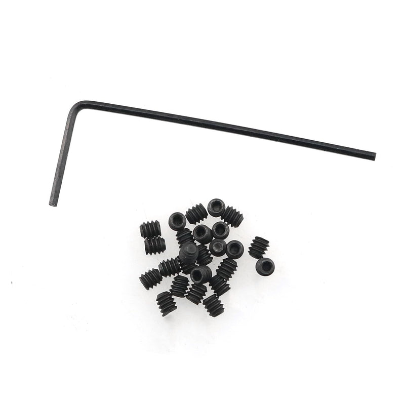 [Australia - AusPower] - 25pcs 4-40 x 1/8" Carbon Steel Allen Head Hex Hexagon Socket Set Screws Cup Point with Hex Key Wrench, Black 4-40 x 1/8Inch 