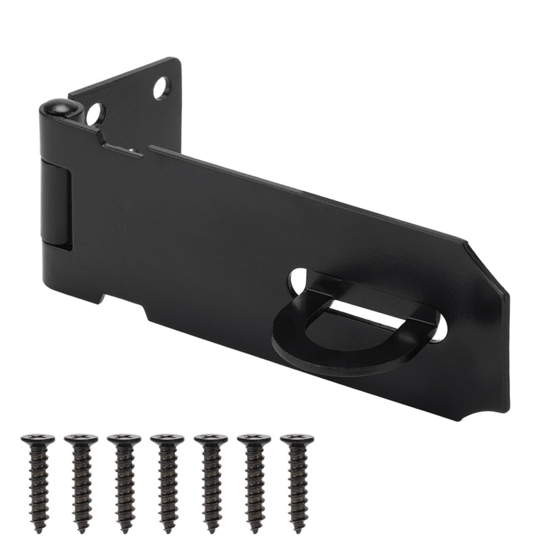 [Australia - AusPower] - Door Lock Hasp Latch, Iron Safety Packlock Clasp Hasp Lock Latch, Extra Thick Gate Lock Hasp with Screws Brushed Finish 1 Pack(4 Inch) 4 Inch 