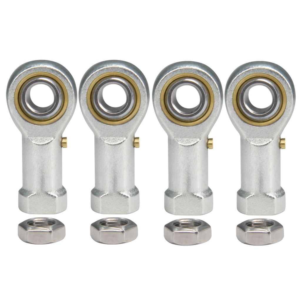 4pcs PHSB6 Rod End Bearings 3/8-inch Bore Pre-Lubricated Bearings 3/8-24 Female Thread Right Hand with Jam Nuts 3/8" PHS