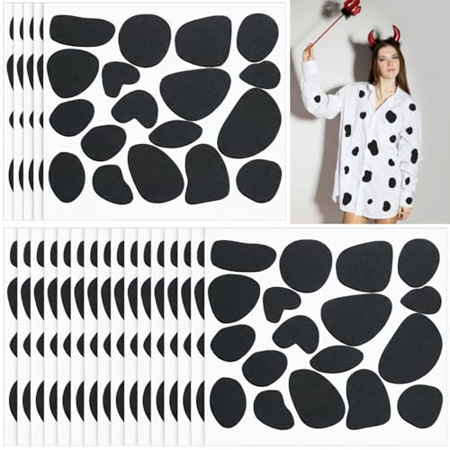 Kingdder black adhesive felt circles, self-stick Dalmation dots for DIY crafts, 720-piece set
