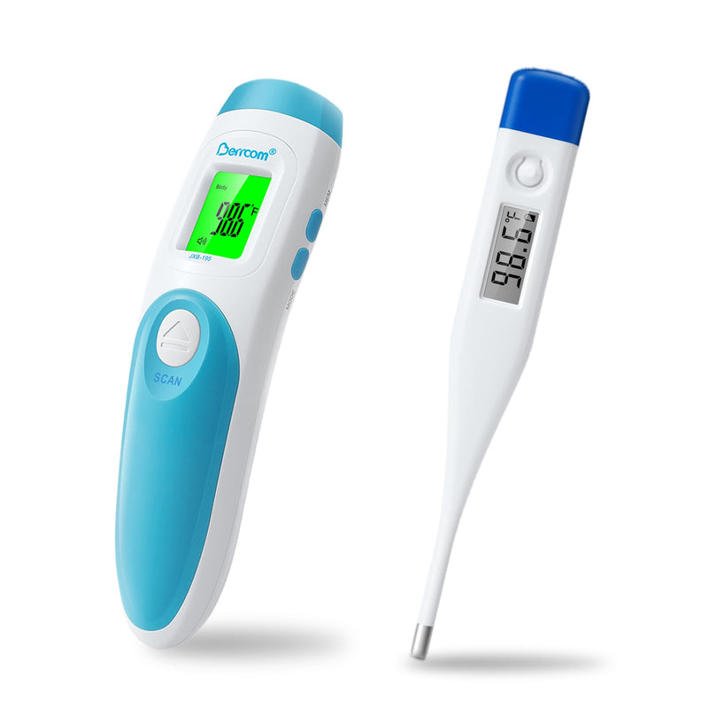 [Australia - AusPower] - [Value Bundle] Berrcom Non Contact Forehead Thermometer JXB195 & Berrcom Oral and Underarm Thermometer for Adults and Kids DT007 
