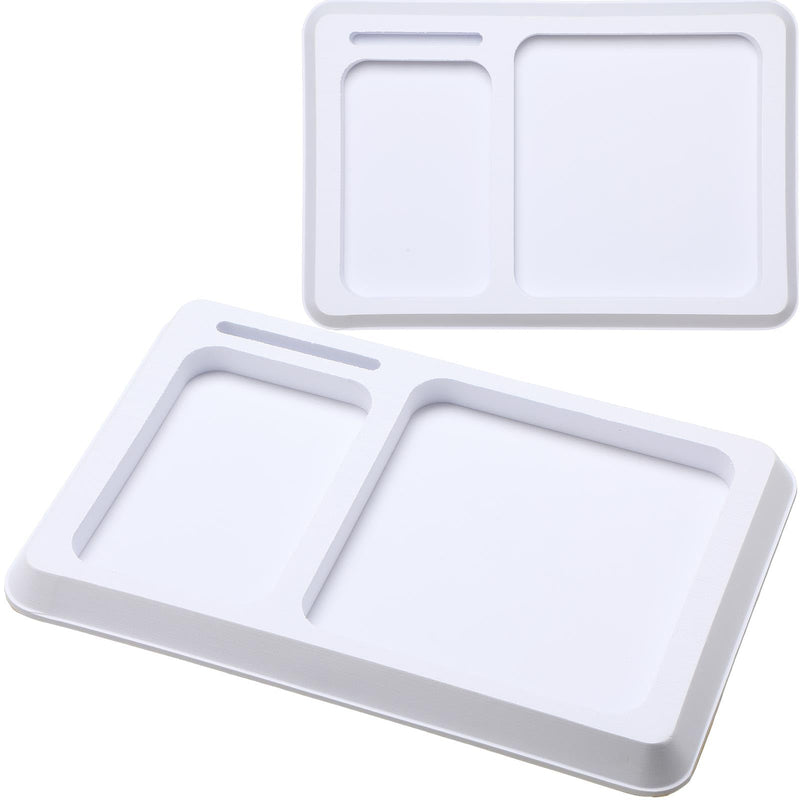 Fulmoon 2 Pcs EVA Foam Boat Dash Pad 2 Compartment Cell Phone Boat Dash Accessory Boat Phone Holder Adhesive Backing Boat Dash Organizer for Sea Marine Fishing Boating Center Deck Tool Accessories White